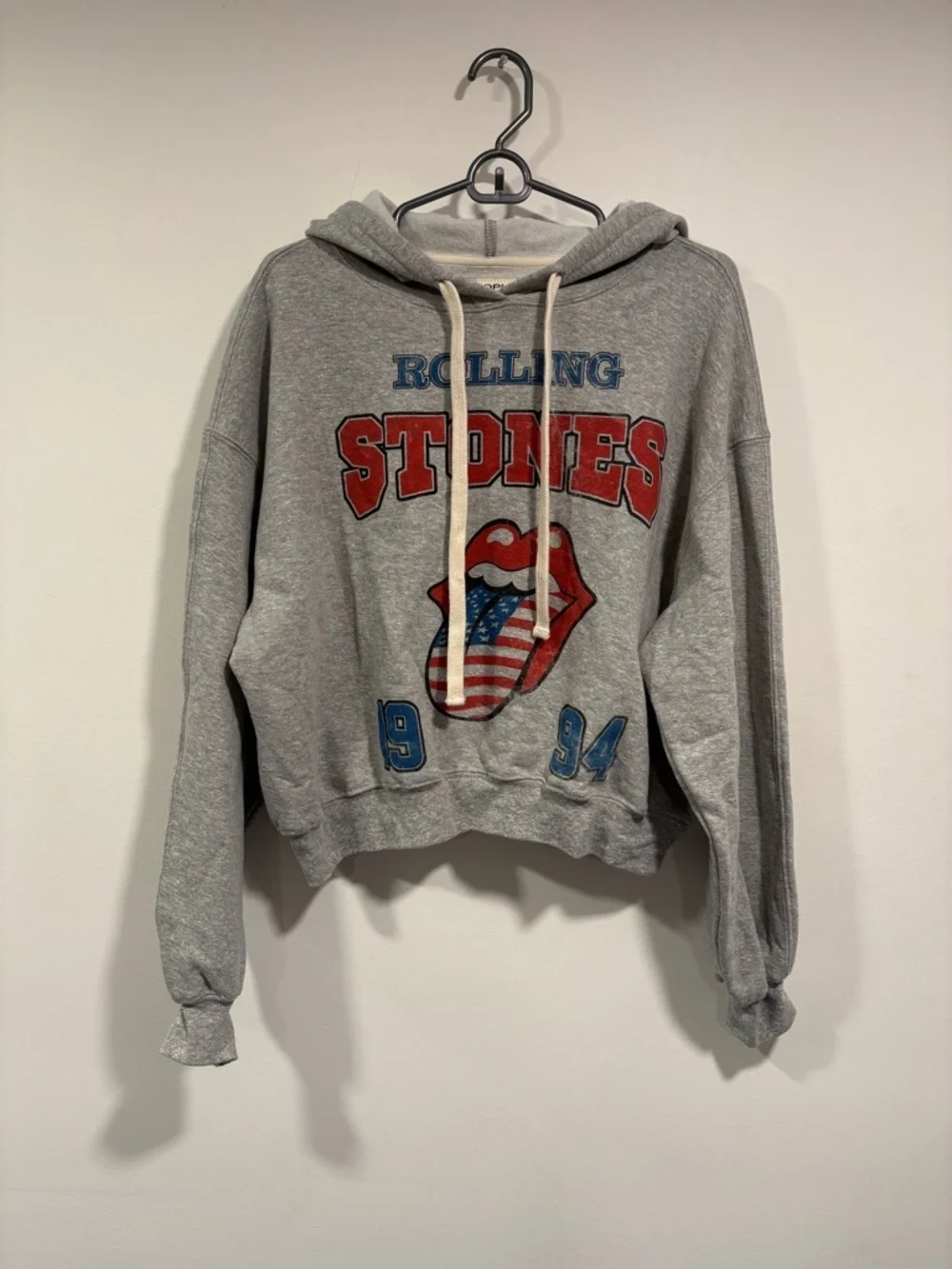 Rolling Stones Gray Hoodie with Graphic Print